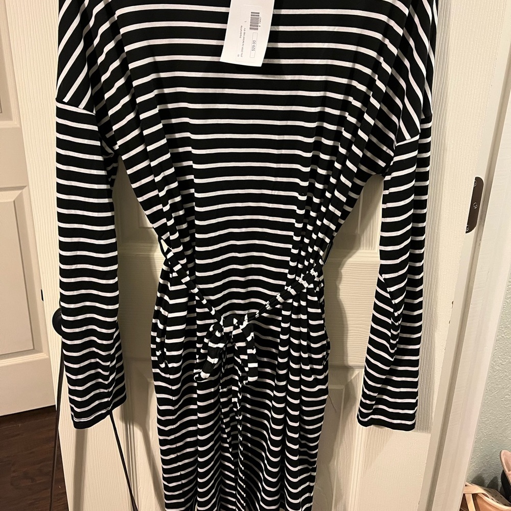 Black and white stripe Piko dress (with pockets) NWT